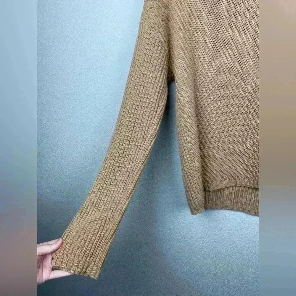 UGG Women's XS Camel Criss V-Neck Pullover Sweater Relaxed Cotton Casual Lounge - Picture 4 of 13